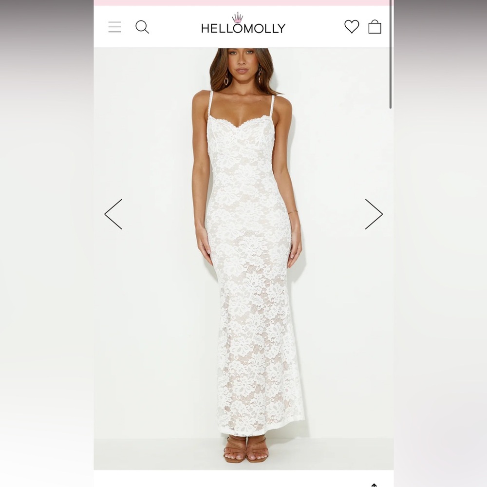 Nude and White Lace Dress - Hello Molly